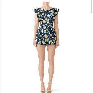 Fame and Partners Navy Romper Lemon Pattern Size 4